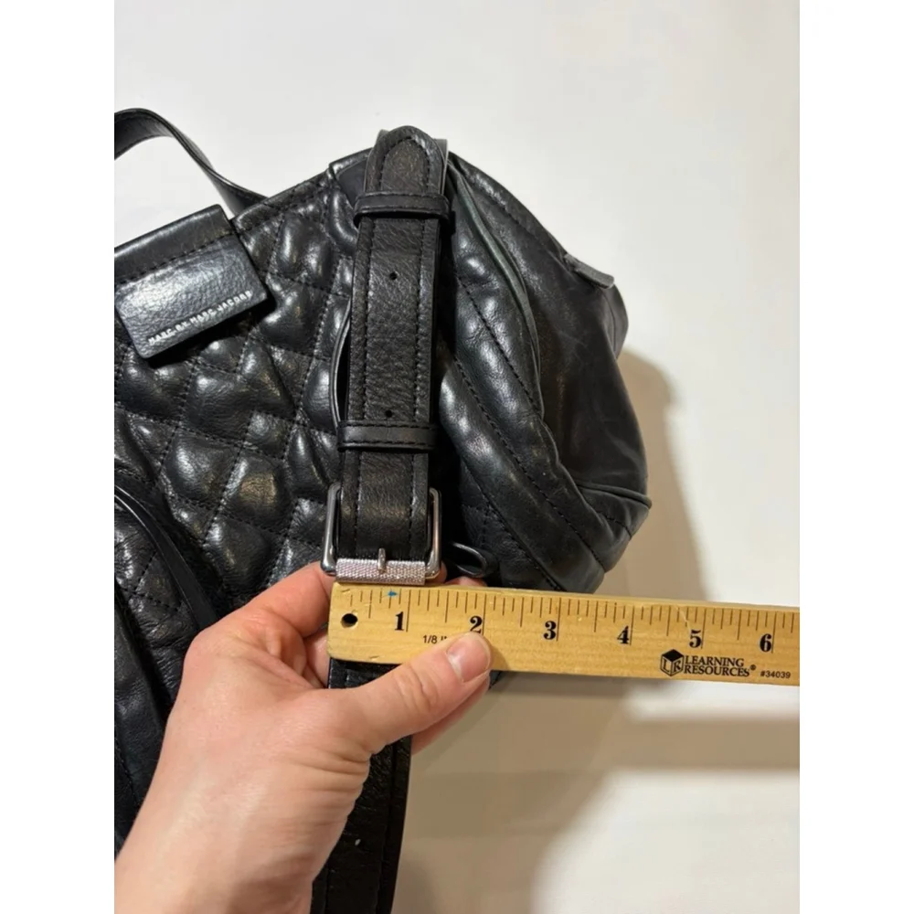 Marc by Marc Jacobs Black Quilted Leather Satchel Crossbody Bag - Picture 2 of 16